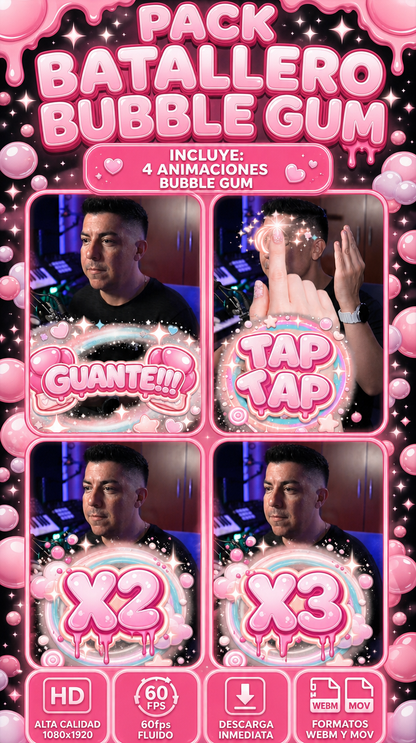 Pack Batallero Bubble Gum 💖